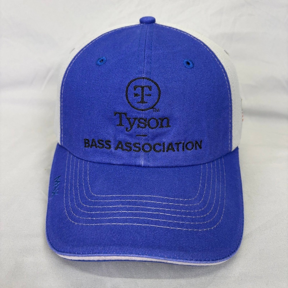 Max Tyson Bass Association Hat Mens OSFA Blue Grey Trucker Cap Fishing